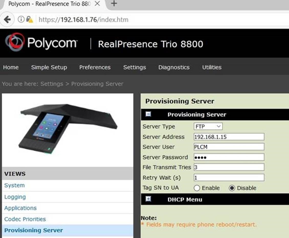 Polycom configuration file generator tool